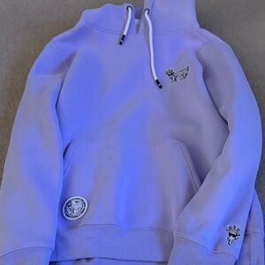 Lavender Hoodie with Embroidered Details
